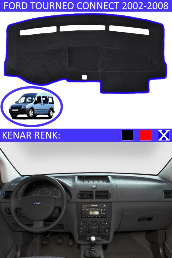 Ford Tourneo Connect 2002-2008 Için Uygun Torpido Koruma Halısı Mavi ürün görseli