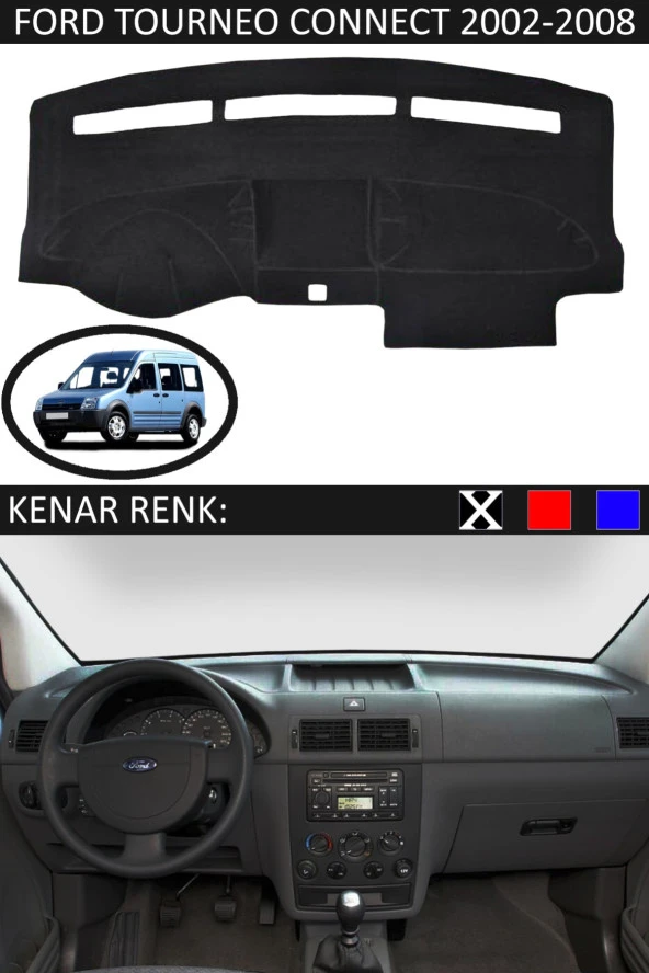 Ford Tourneo Connect 2002-2008 Için Uygun Torpido Koruma Halısı Siyah