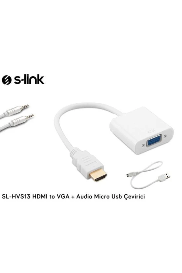 S-LINK SL-HVS13 HDMI TO VGA + AUDIO AKTİF ÇEVİRİCİ