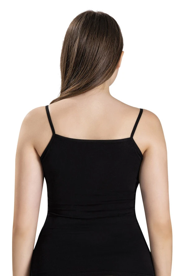 Jiber 508 Kadın Dantelli Pamuklu Likralı İp Askılı Atlet