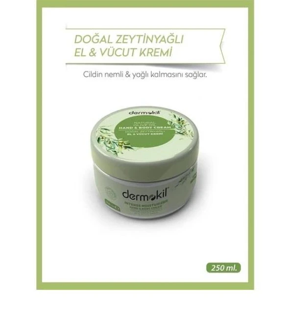 Dermokil Nemlendirici El Yüz Bakım Kremi Zeytinyağlı 250 Ml Yeni