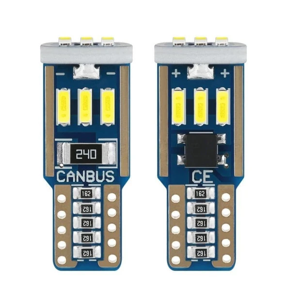 Dekoratif LED Uyumlu Ampul T10-24Smd 12V Çift - Turuncu / Laam861 Parça