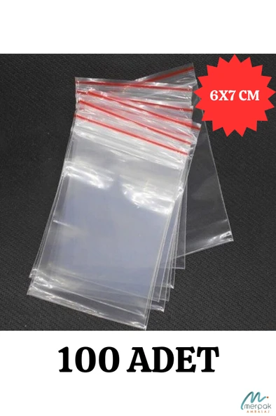 Kilitli Torba 6x7 Cm 100'lü Kilitli Buzdolabı Poşeti Şeffaf Kilitli Poşet Kilitli Saklama Poşeti