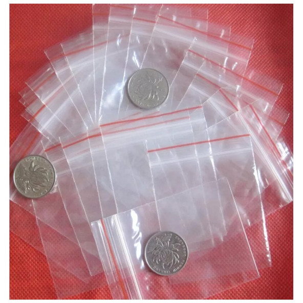 Kilitli Torba 5x5 Cm 100'lü Kilitli Buzdolabı Poşeti Şeffaf Kilitli Poşet Kilitli Saklama Poşeti - 3