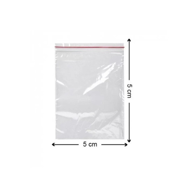 Kilitli Torba 5x5 Cm 100'lü Kilitli Buzdolabı Poşeti Şeffaf Kilitli Poşet Kilitli Saklama Poşeti - 6