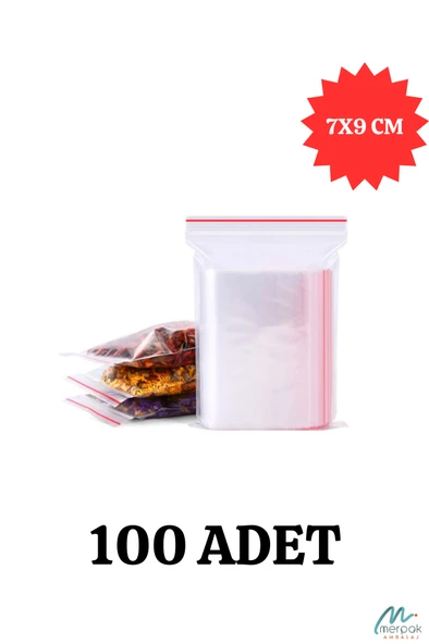 Kilitli Torba 7x9 Cm 100'lü Kilitli Buzdolabı Poşeti Şeffaf Kilitli Poşet Kilitli Saklama Poşeti