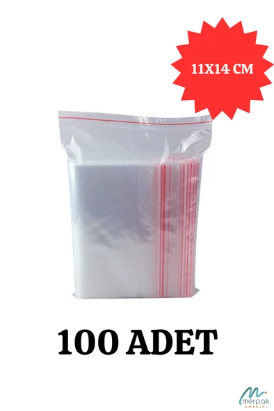 Kilitli Torba 11x14 Cm 100'lü Kilitli Buzdolabı Poşeti Şeffaf Kilitli Poşet Kilitli Saklama Poşeti