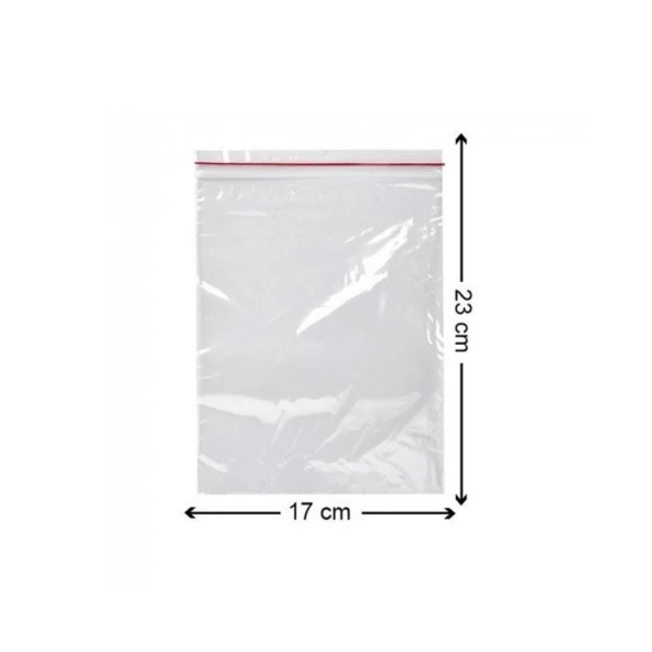 Kilitli Torba 17x23 Cm 100'lü Kilitli Buzdolabı Poşeti Şeffaf Kilitli Poşet Kilitli Saklama Poşeti - 6