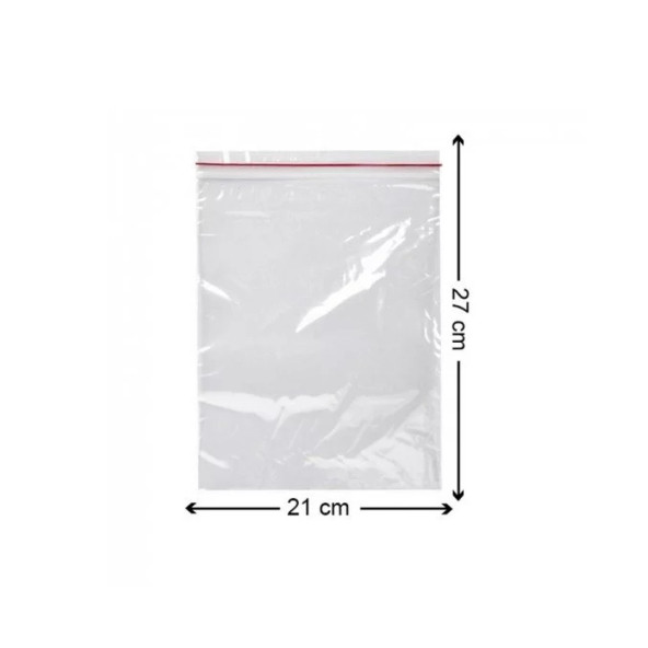 Kilitli Torba 21x27 Cm 100'lü Kilitli Buzdolabı Poşeti Şeffaf Kilitli Poşet Kilitli Saklama Poşeti - 7