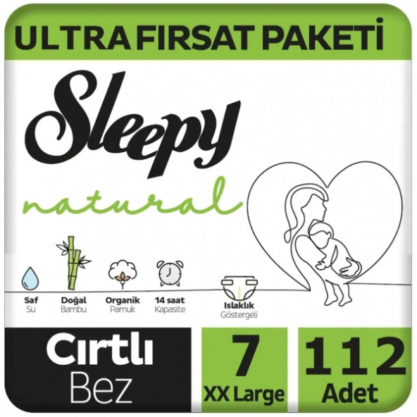 Sleepy Natural 7 Numara XX Large 112'li Bebek Bezi