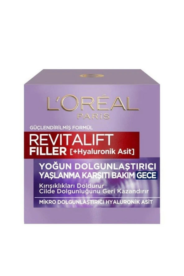 Loreal Paris Revitalift Filler Hyaluronik Asit Yoğun Dolgunlaştırıcı 50 ml Yaşlanma Karşıtı Gece Kremi - 2