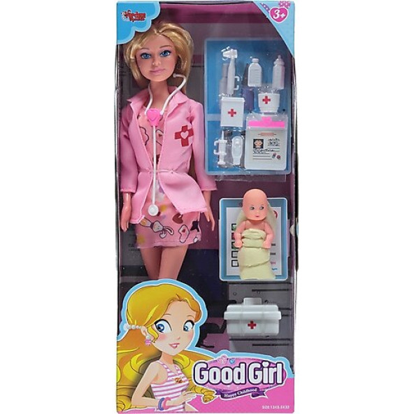 Good Girl Aksesuarlı Doktor Kız ve Bebek 29cm - Resim 2