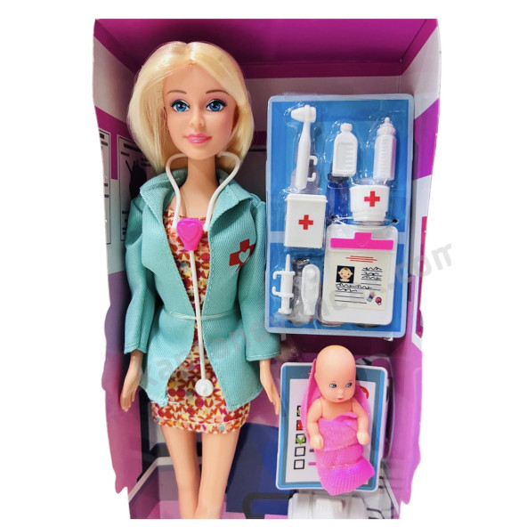 Good Girl Aksesuarlı Doktor Kız ve Bebek 29cm - Resim 3