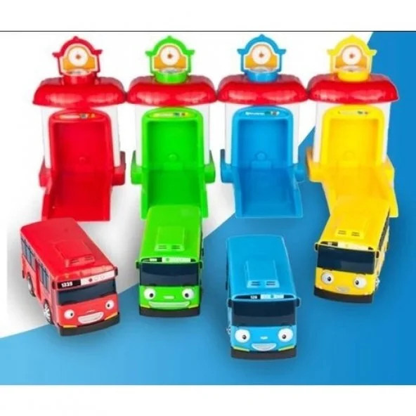 Tayo Gani Rogi Lani Bas Fırlat Otobüs Garajı Seti 4'lü - Resim 4