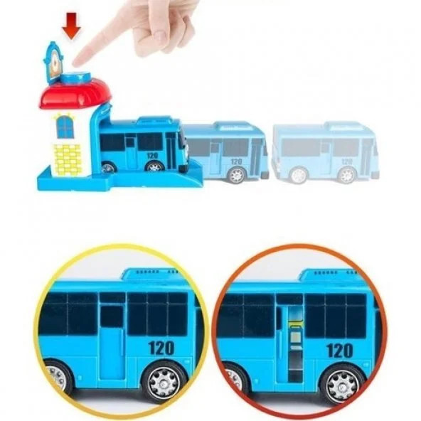 Tayo Gani Rogi Lani Bas Fırlat Otobüs Garajı Seti 4'lü - Resim 5