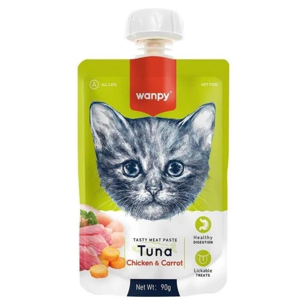 Wanpy Taze Ton Balıklı Ve Tavuklu Et Ezmesi Kedi Ödülü 90 Gr