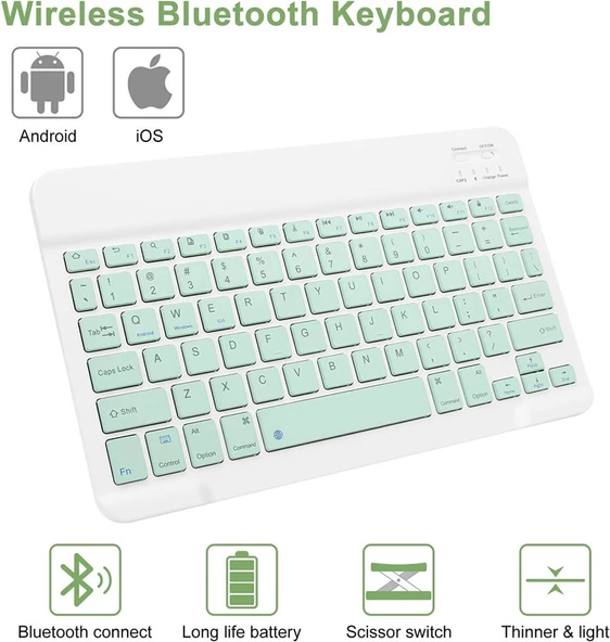 Apple iPad 9. Nesil 10.2" 2021 Kılıf Kablosuz Klavyeli Case Mobax A2602 A2603 A2604 A2605 - Resim 12