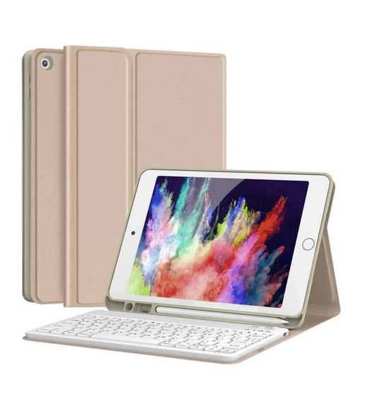 Apple iPad 9. Nesil 10.2" 2021 Kılıf Kablosuz Klavyeli Case Mobax A2602 A2603 A2604 A2605 - Resim 3