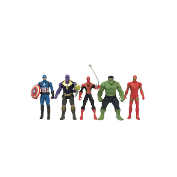 AVENGERS 5'li Figür Oyuncak Set Thanos - Örümcek Adam - Ironman - Hulk - Kaptan Amerika 12 Cm
