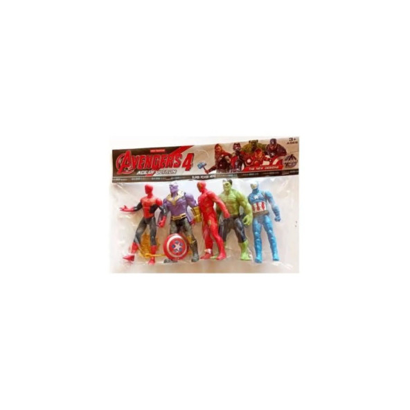 AVENGERS 5'li Figür Oyuncak Set Thanos - Örümcek Adam - Ironman - Hulk - Kaptan Amerika 12 Cm - 3