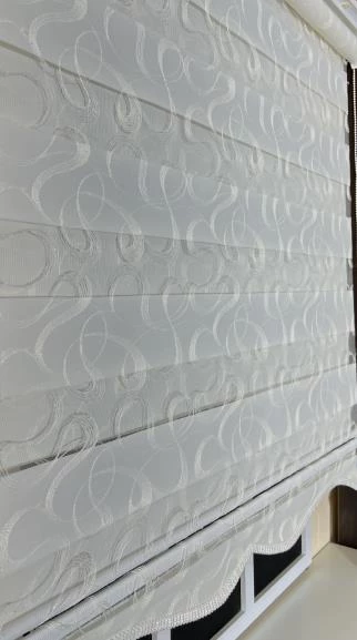 StorBurada Zebra Stor Nakışlı Ekru Etek Dilimli ST 125  Ekru 120 x 200 - Resim 3