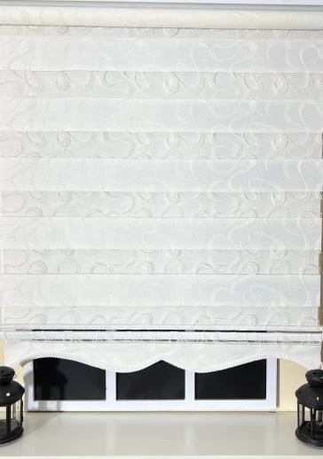 StorBurada Zebra Stor Nakışlı Ekru Etek Dilimli ST 125  Ekru 120 x 200 - Resim 4