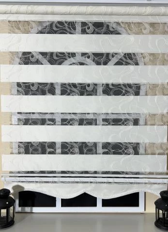 StorBurada Zebra Stor Nakışlı Ekru Etek Dilimli ST 125  Ekru 120 x 200 - Resim 2