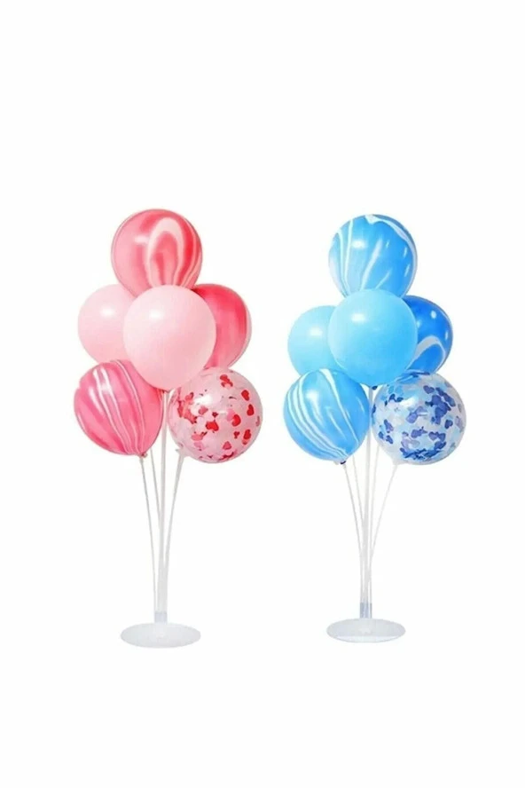 2 Adet Balon Süsleme Standı 7li Çubuklu Ikili Set Ayaklı Stand - 6