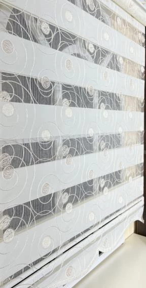 Zebra Stor Nakışlı Ekru Etek Dilimli ST 126  Ekru 90 x 200