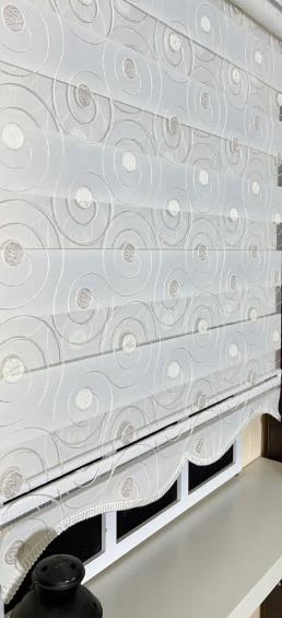 StorBurada Zebra Stor Nakışlı Ekru Etek Dilimli ST 126  Ekru 190 x 200