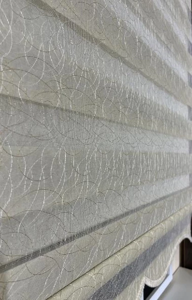Zebra Stor Nakışlı Krem Etek Dilimli ST 127  Krem 130 x 200 - 4