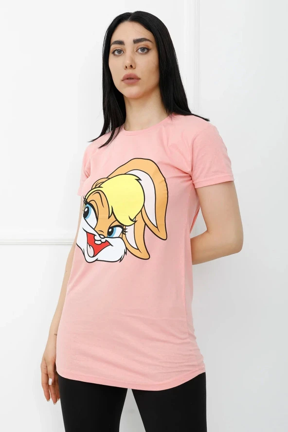 Bunny Baskılı Tshirt Pembe