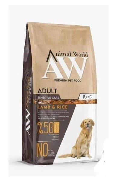 Animal World Kuzu Etli Pirinçli Yetişkin Köpek Maması 15 KG