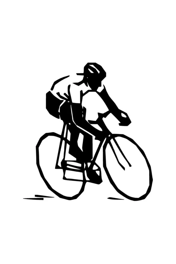 Bisiklet Yarışçısı - Araç, Oto, Laptop, Duvar Uyumlu Sticker 30*33 Cm
