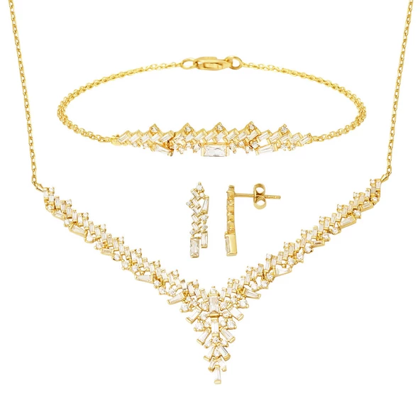 Baget Tasarım 14 Ayar Altın Nişan Seti ürün görseli 1