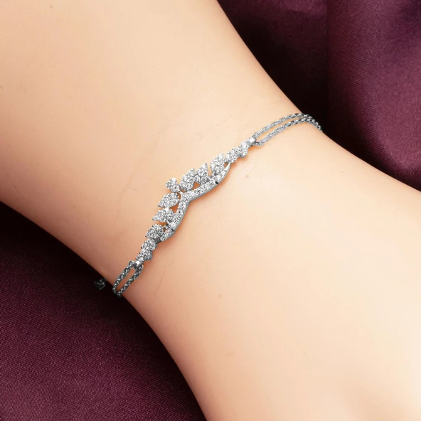 14 Ayar Damla Tasarım Beyaz Altın Nişan Seti - Resim 5