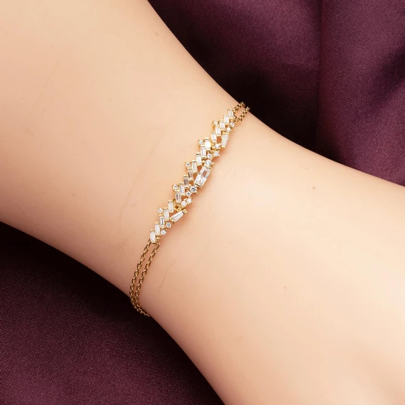 Baget Tasarım 14 Ayar Altın Nişan Seti - Resim 5