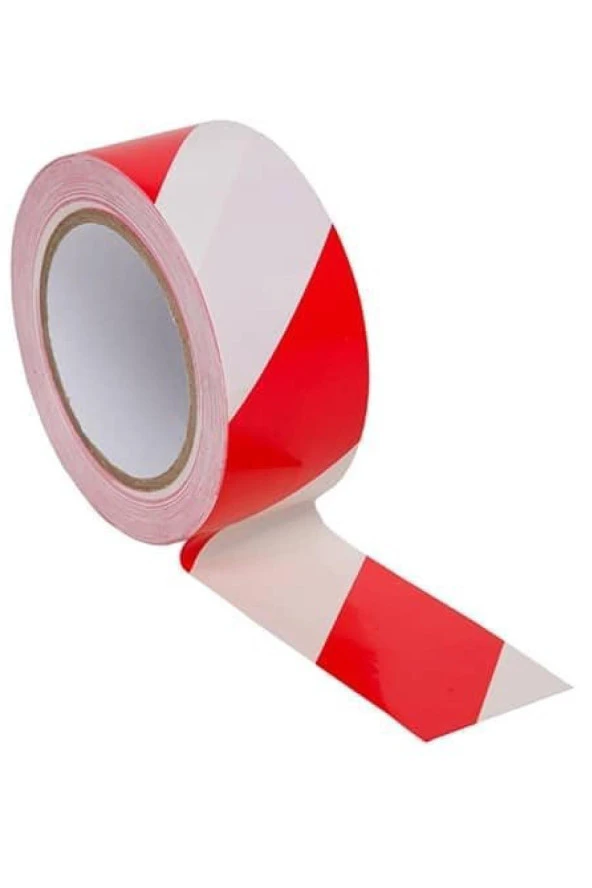 Ennalbur Yer İşaretleme Bandı Kırmızı Beyaz 50 mm 30 Metre