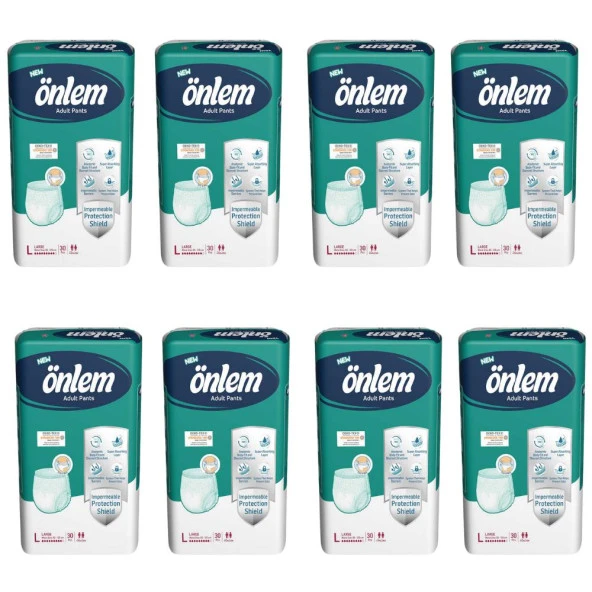 Önlem Emici Külot Büyük Boy Large 30'lu 8 Paket Hasta Bezi 240 Adet