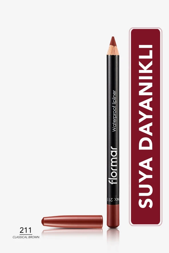 Flormar Dudak Kalemi - Waterproof Lipliner 211 Classical Brown 8690604111114