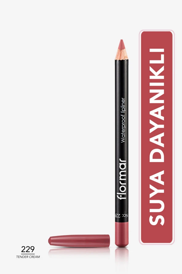 Flormar Suya Dayanıklı Dudak Kalemi (PEMBE) - Waterproof Lipliner - 229 Tender Cream - 8690604111299