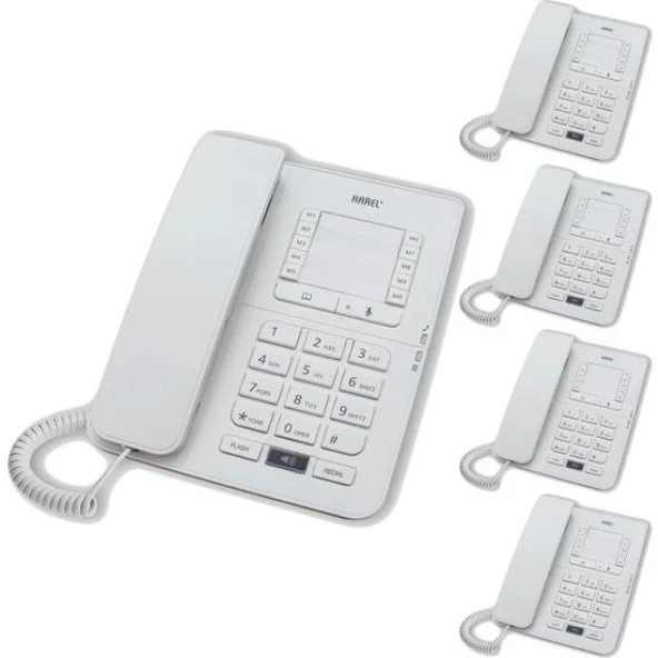 Karel TM142 Beyaz Masa Telefonu 5'li Fırsat Paketi