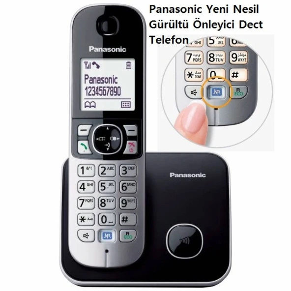 Panasonic Dect Telefon KX-TG6811 (Elektrik Kesintisinde Konuşabilme) SIYAH