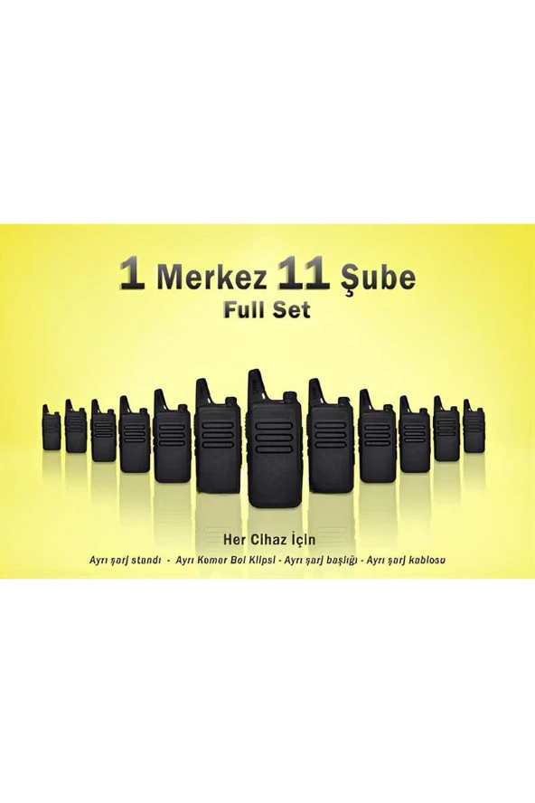 Çaycı Telsizi 1 Merkez 11 Şube Full Set - 1