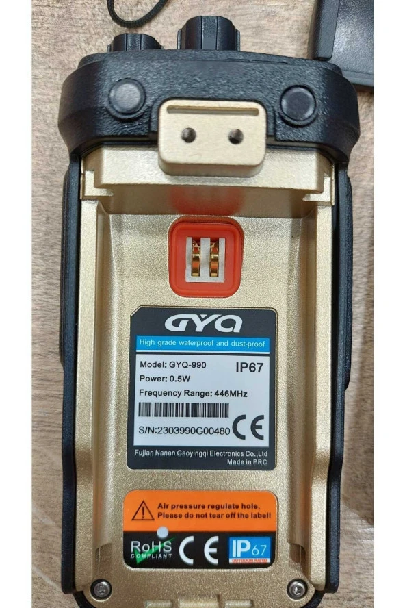 GYQ Q990 Pmr El Telsizi 15 Km IP67 Su Geçirmez (Tekli Paket) - 3