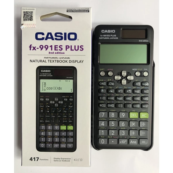 Casio Fx-991ES Plus 2. Versiyon Siyah 417 Fonksiyonlu Bilimsel Hesap Makinesi - 2