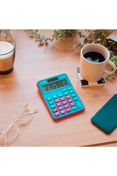 Casio MX-12B-GNRD Yeşil-Pembe 12 Haneli Masaüstü Hesap Makinesi - Resim 3