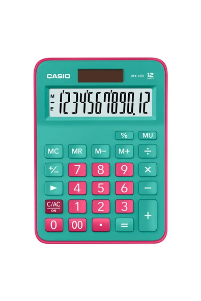 Casio MX-12B-GNRD Yeşil-Pembe 12 Haneli Masaüstü Hesap Makinesi - Resim 2