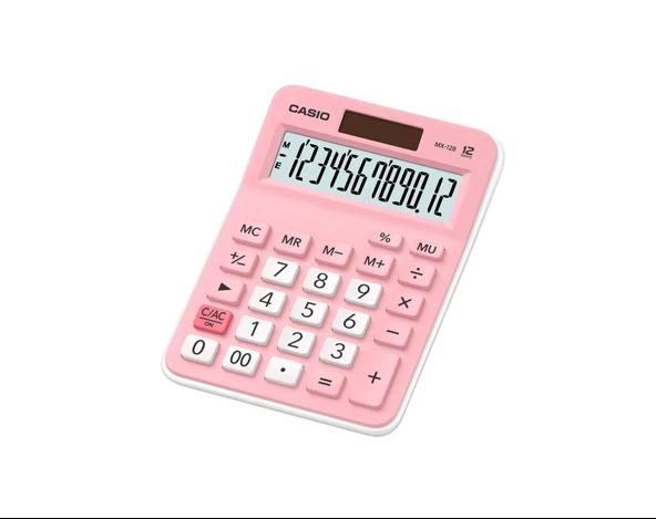 Casio MX-12B-PK Toz Pembe 12 Hane Hesap Makinesi ürün görseli
