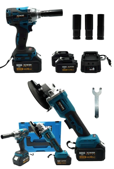 Rowermax 2568VFX 42 V Çift Akülü Taşıma Çantalı Profesyonel Bijon Sökme -Taşlama Seti İkili Set - 2